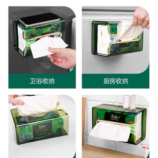 速发洗脸巾收纳盒壁挂透明厨房纸巾倒挂盒厨房卫生纸盒悬挂纸巾盒