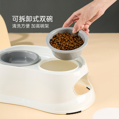 速发特大号狗碗大型犬喂食器狗盆双碗支架猫咪喝水狗食盆饭碗防打