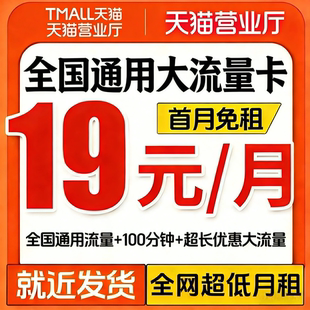 流量卡纯流量上网卡无线限大流量卡5G全国通用手机卡大王卡电话卡