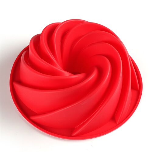 极速Siliconeh Cake Molds Deep Savarin Hollow Spiral Chiffon