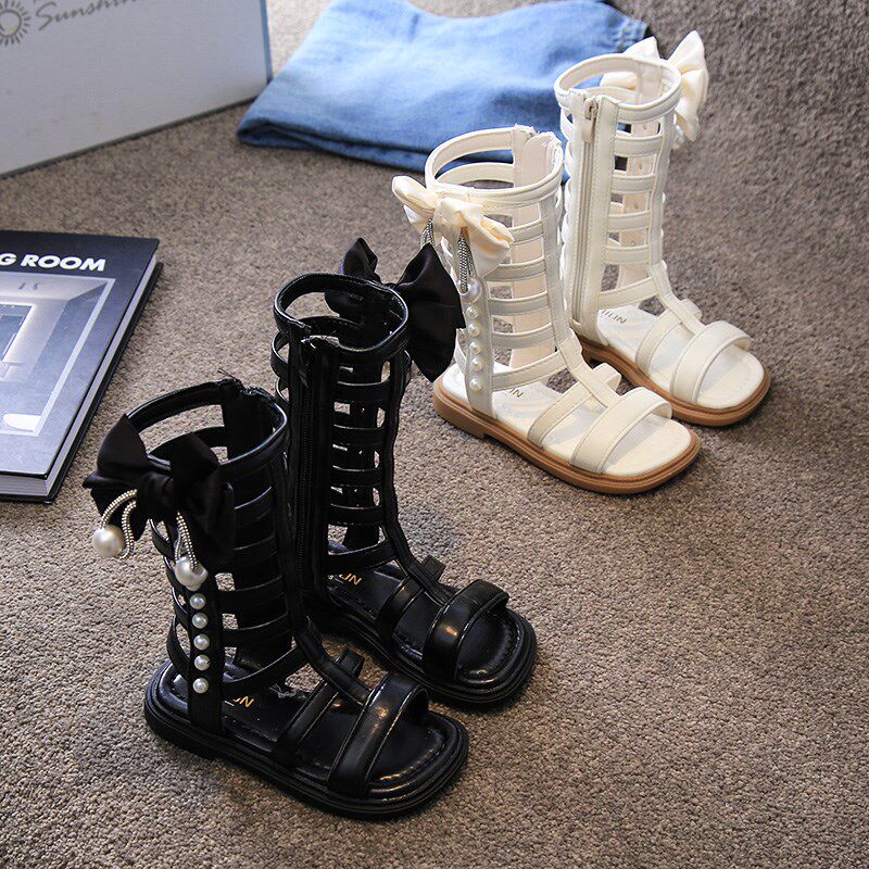 新品女童长筒靴夏款凉靴子公主2026G新款儿童女罗马鞋小女孩模特