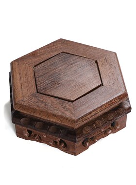 极速木雕长正方形花瓶摆件鸡x翅木质实木托架佛像盘香炉倒流香炉