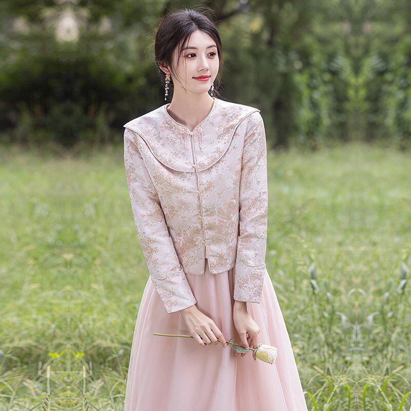 极速中式伴娘服2024新款冬季礼服结婚伴娘裙中R国风姐妹服伴娘团
