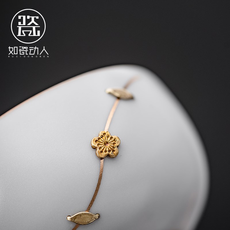 极速2025汝窑焗钉茶杯2025新款轻奢主P人杯个人陶瓷品茗杯