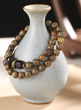 新品山西直发定制老料绿檀木定制念珠香薰檀M香盘玩念珠文玩手串