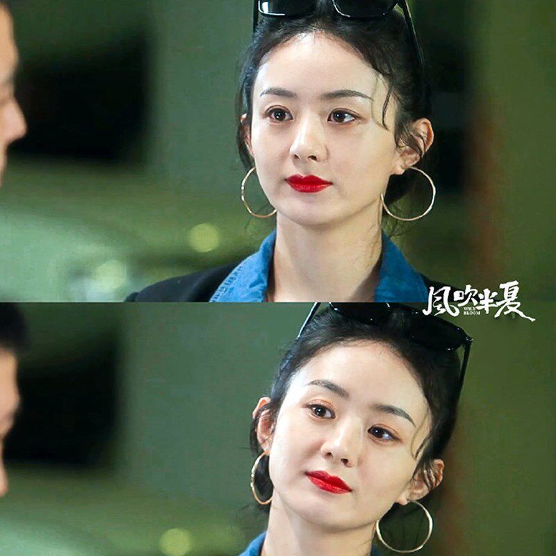 极速风吹半夏赵丽颖同款圆形耳环金色H圆圈耳饰复古许半夏耳钉大