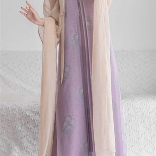 速发南山韵味 一帘春 花茶复原唐短衫齐胸一片式破裙印花汉服女春