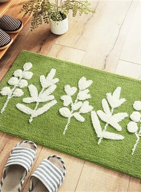 极速.1PC Fing Holme Door Mat Feet Pads Green Plant Bathroom