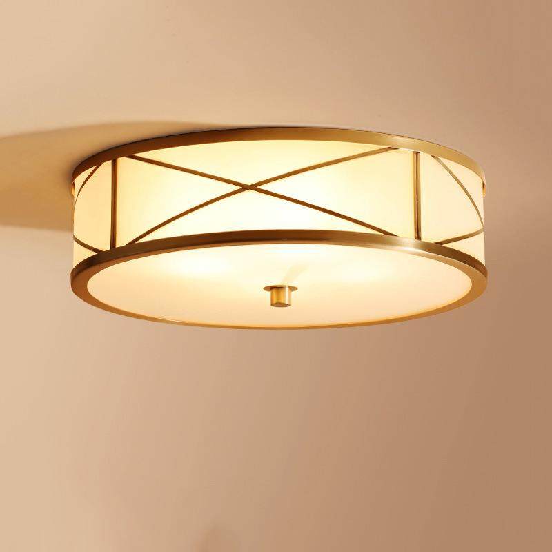 美式全铜吸顶灯主卧室灯简约现代复古走廊过道书房灯阳台灯W055