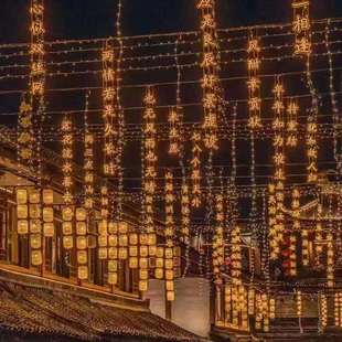 古诗词条幅灯串网红景区街道霓虹灯带发光字户外防水挂树上亮化灯