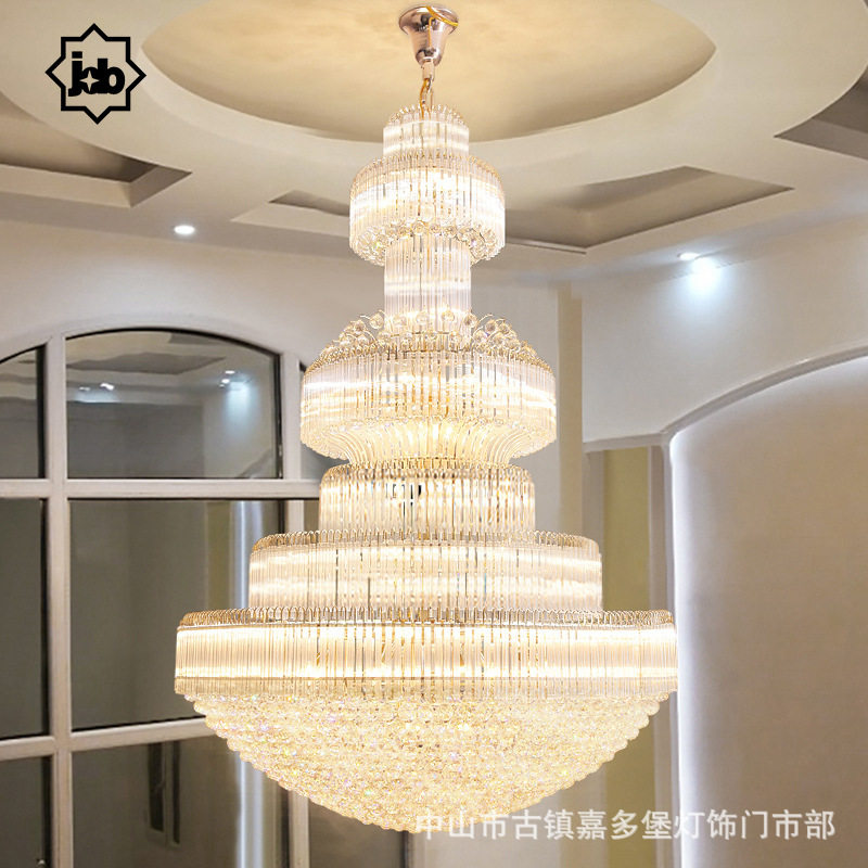 复式楼大吊灯客厅酒店别墅水