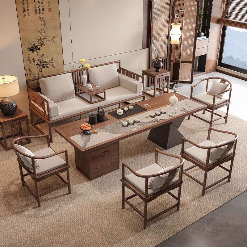 茶桌宋代美学罗汉床沙发组合实木办公室接待茶台2025新款高端茶几