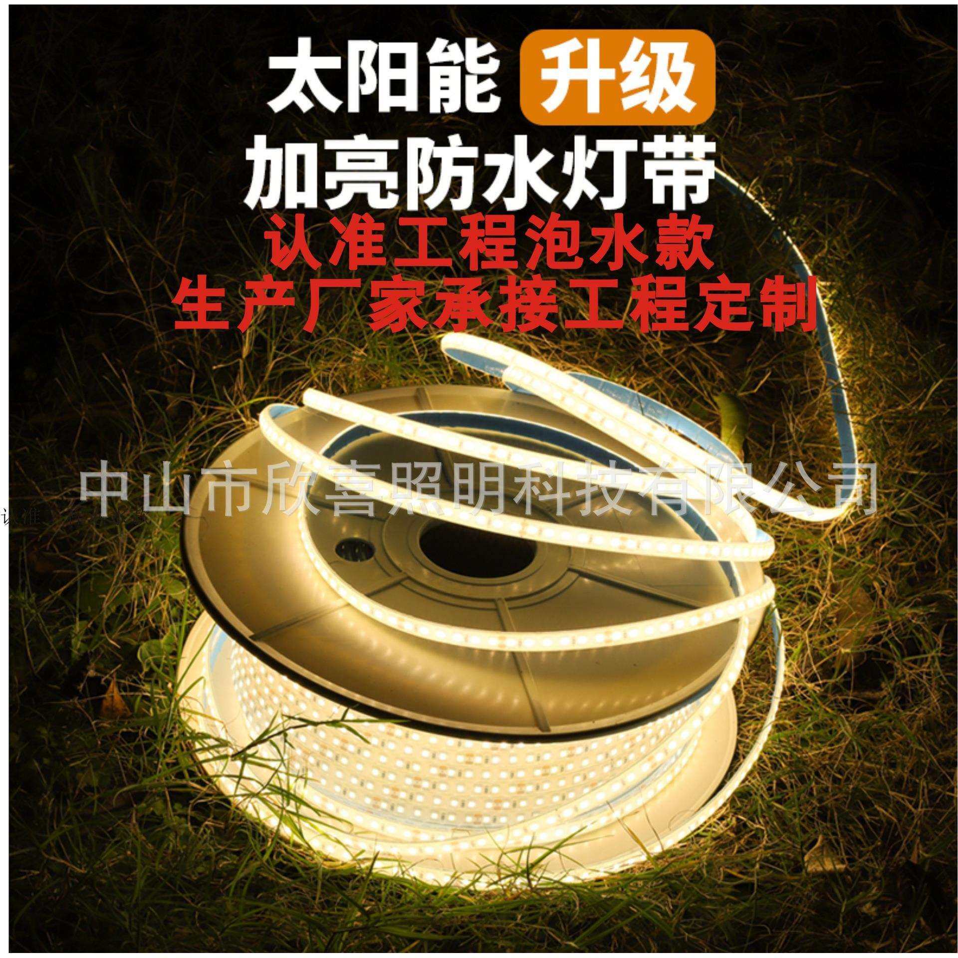 太阳能LED灯带工程庭院别墅花园氛围照明灯带户外防水超亮软条灯