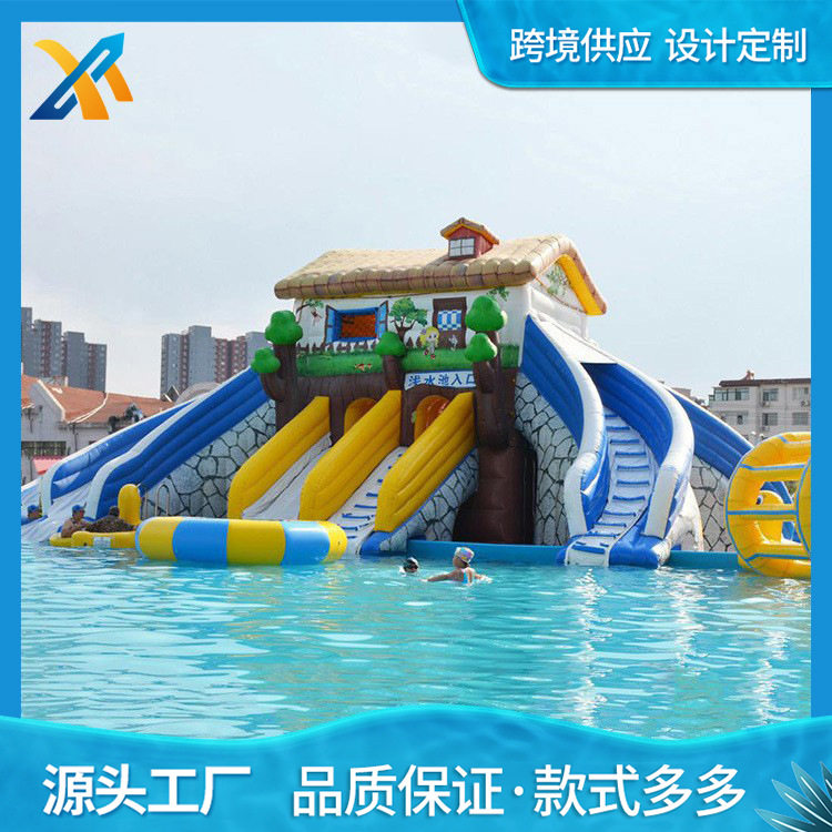 新款大型水上乐园充气滑梯支架