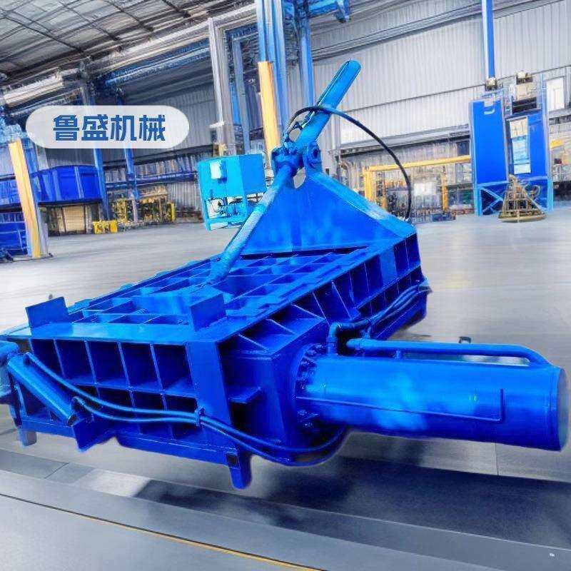 120吨卧式液压打包机报废汽车压块机全自动废纸箱塑料垃圾压缩机