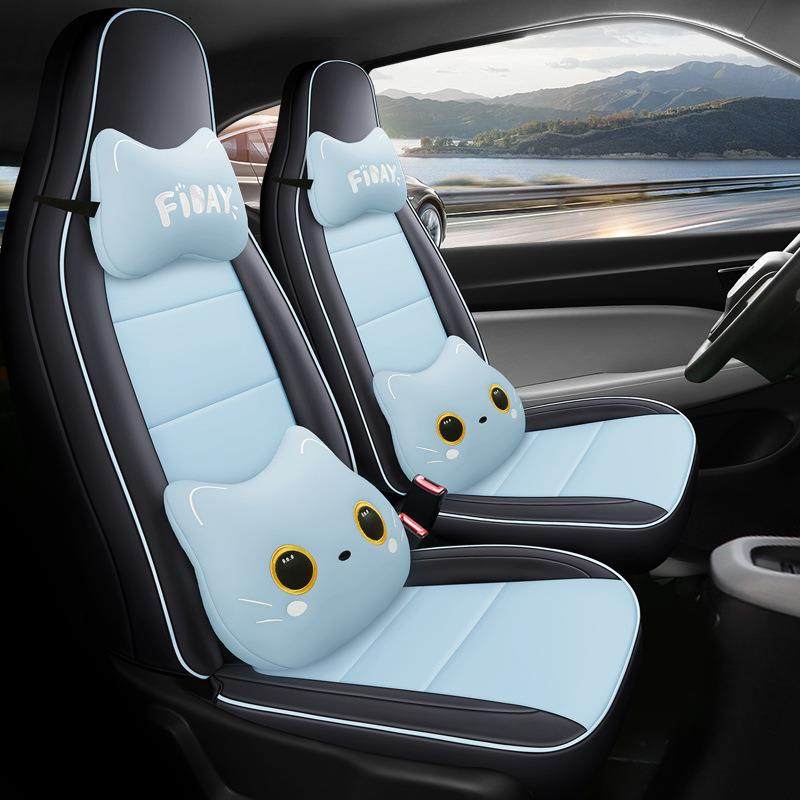 零跑T03专车专用纯电动四座汽车坐垫四季全包围全皮卡通男女座套