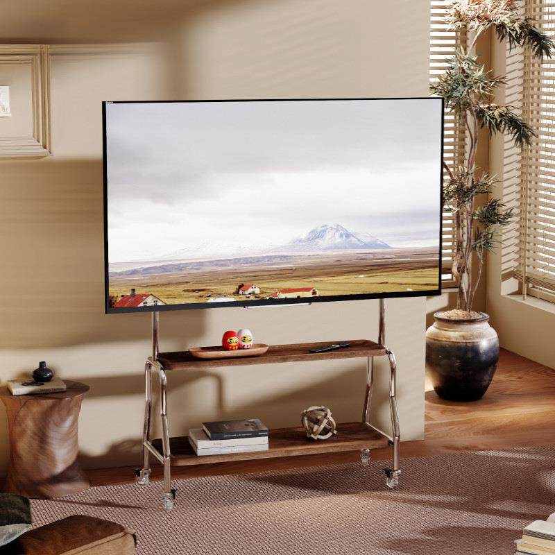 通用电视落地支架移动不锈钢带轮移动式客厅卧室43简约75通用挂架