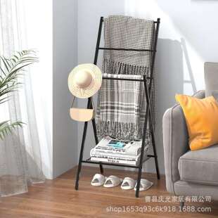 热销落地毛巾架立式免打孔金属轻奢简易浴缸架浴巾架浴室置物架挂