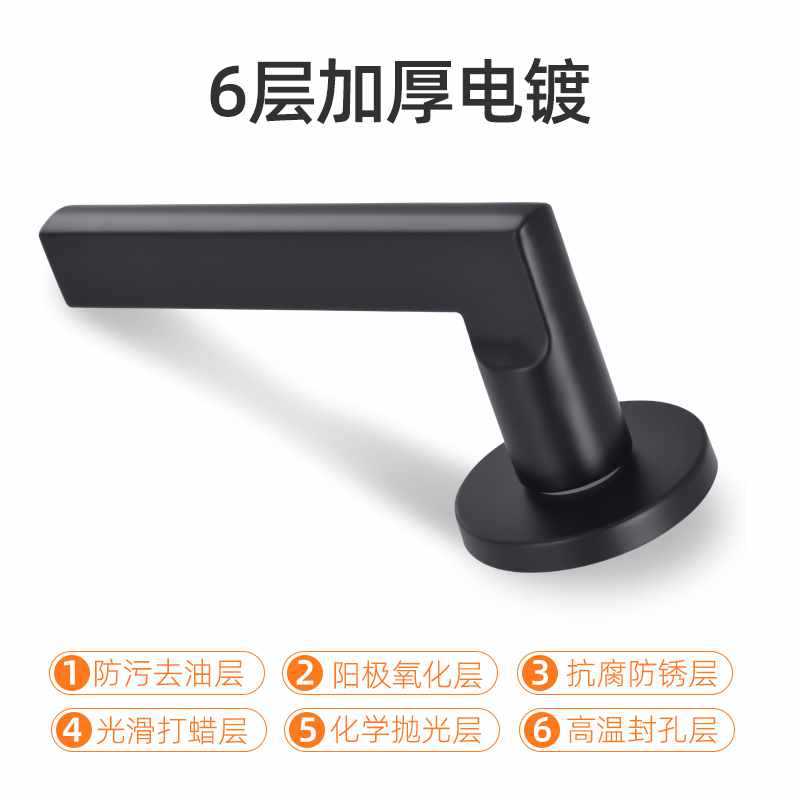 ?黑色新款家用通用型磁吸静音分体锁门把手实木房门锁室内锁