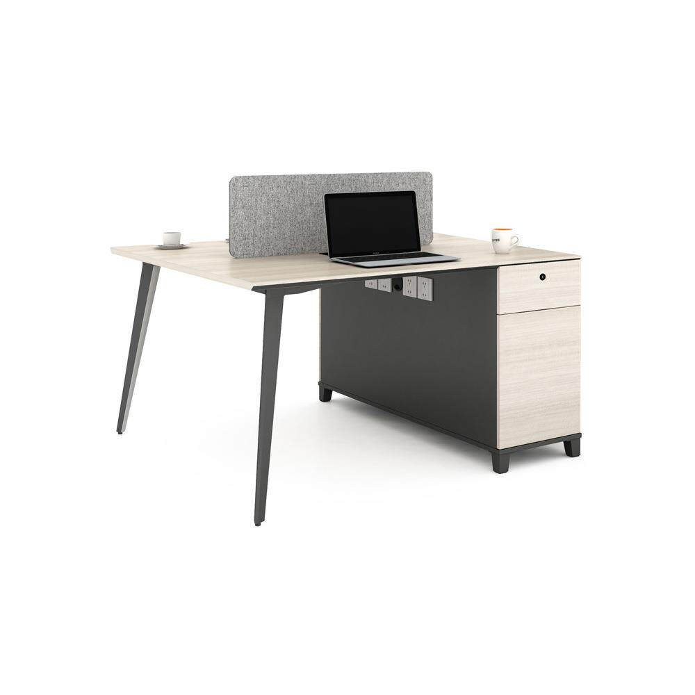 蓝河办公家具组合办公桌椅多人职员桌带矮柜工作台双人电脑桌卡位