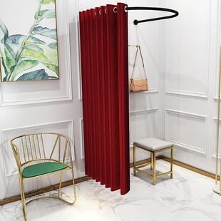 U型试衣杆窗帘店服装店试衣间门帘帘圈更衣室遮光遮光升级