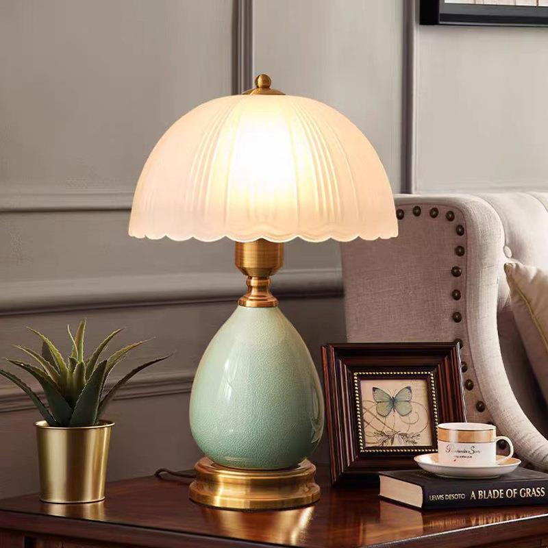 美式床头柜复古陶瓷小夜灯复古简约宿舍书桌氛围感卧室装饰小台灯