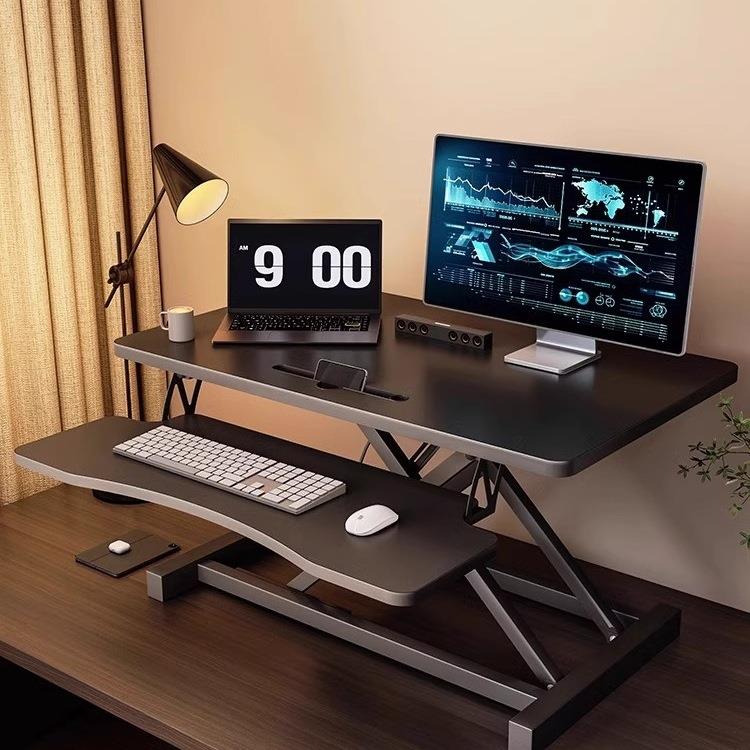 电脑桌办公桌子可升降工作台家用办公简易小型升降桌增高折叠支架
