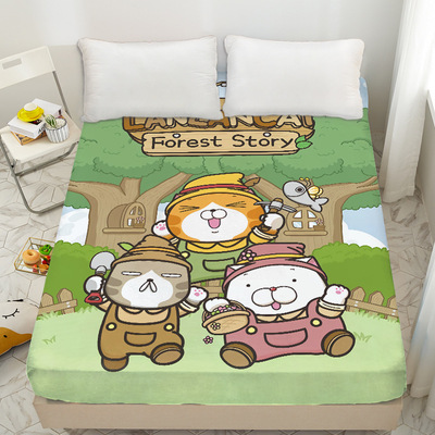 极速白烂猫床g笠单件全包席梦思床套保护罩防滑学生宿舍卡通儿童