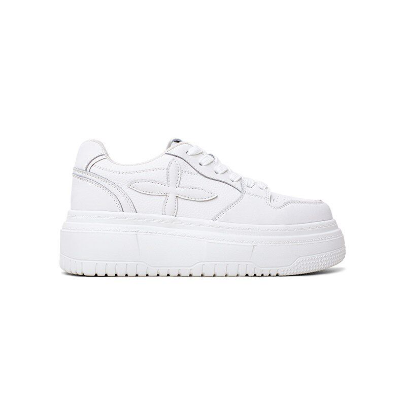 新品厚底小白鞋女春夏新款r真皮8CM内增高小个子白色板鞋3233小码