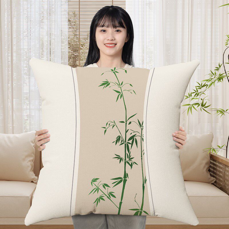 极速新中式田园抱枕超大尺寸沙发靠垫正方形靠枕床Q头枕套60x60可
