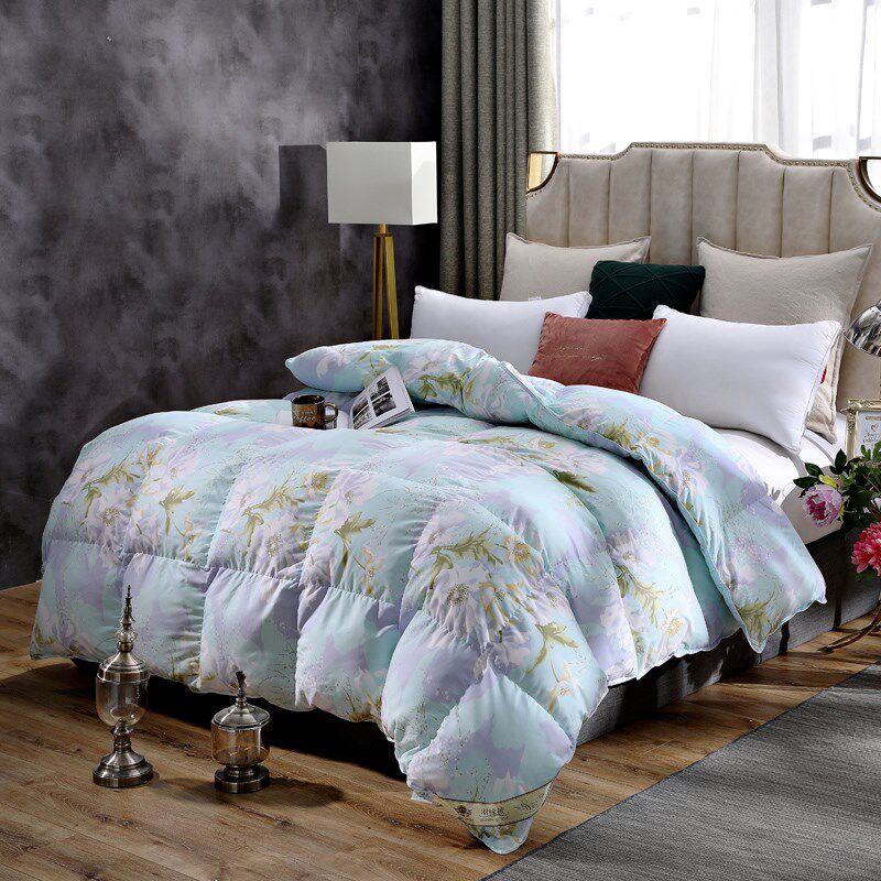 极速羽绒b被壳皮自充绒加工羽绒被半成品高密防钻绒纯棉被套内胆