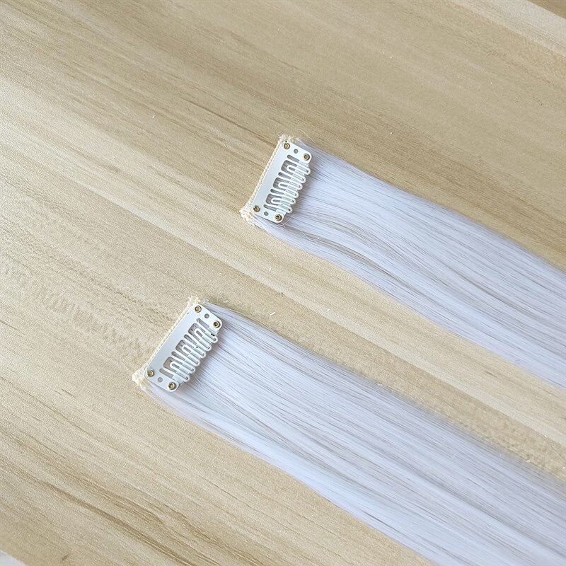 速发白色假发片挂耳染接发一片a式无痕发量少单卡单夹挑染造型灰