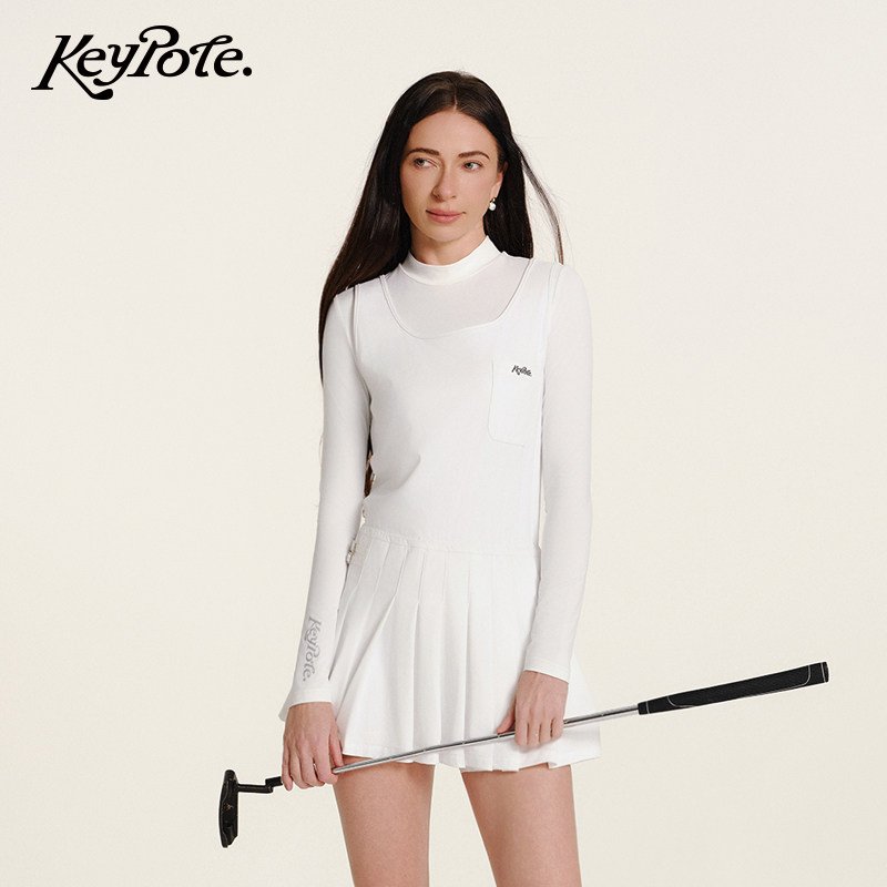 KeypoteGolf女士运动连衣裙打底衫短裤三件套装春夏季高尔夫女装
