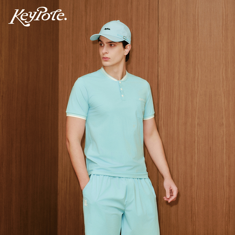 KeypoteGolf高尔夫半开襟短袖T恤