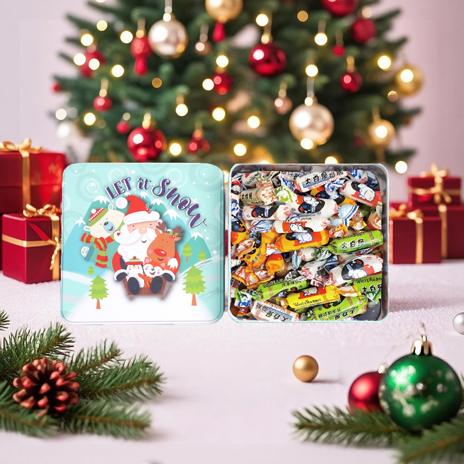 大白兔奶糖果礼盒圣诞节礼物男女孩生日礼物办公休闲怀旧童年零食