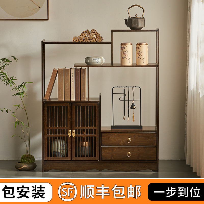 博古架中式茶具收纳架茶室茶壶置物架茶杯架子茶叶柜茶架展示架