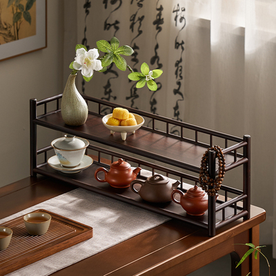 桌面侧边茶具收纳架60cm长