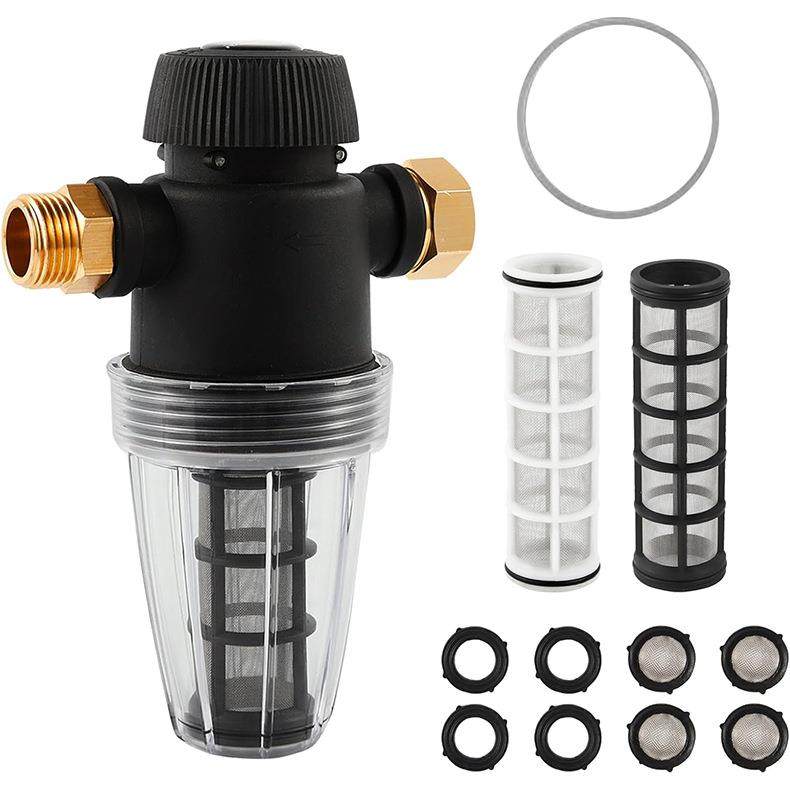 跨境清洗机前置过滤器美式螺纹3/4接口花园水管进 水滤芯滤网