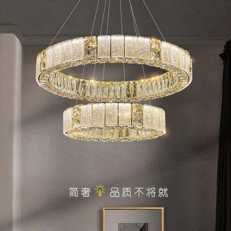 轻奢客厅水晶吊灯设计师款餐厅吧台灯具现代简约创意别墅卧室吊灯