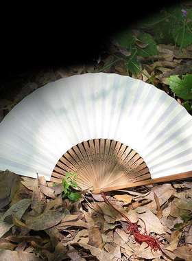 61K3白色书法绘画宣纸折扇洒金宣纸面白色扇子书画扇双面宣纸女扇