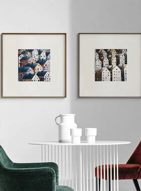 MARIA大师名画客厅餐厅卧室复古装饰画金属框小房子建筑现代挂画