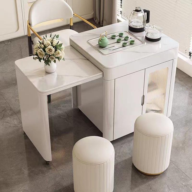 家用阳台小茶桌椅组合一体客厅泡茶茶几可移动茶台小型伸缩泡茶桌