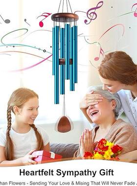 跨境亚马逊爆款大号铝制风铃37英寸户外花园露台装饰经典蓝色风铃