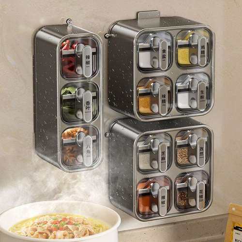 调料盒调味罐组合套装厨房家用分装密封防潮香料胡椒瓶盐罐收纳盒