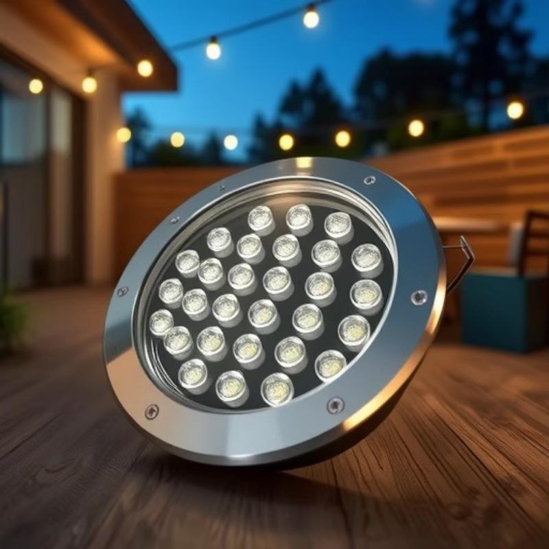 厂家LED地埋灯压铸铝不锈钢面盖钢化玻璃户外防水圆形埋地灯