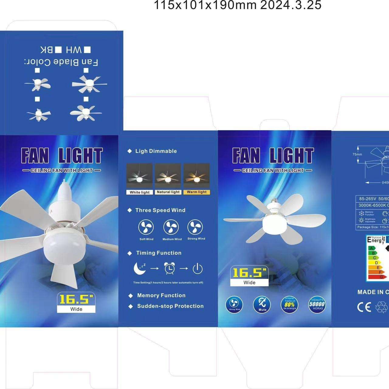 六叶花型风扇灯小爆款批量出货的吊扇灯风扇灯E27灯风扇灯亚马逊