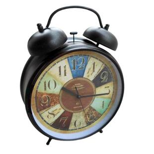 8寸大闹钟水转印电镀喷漆语音IC金属外壳打铃钟静音机芯传统复古