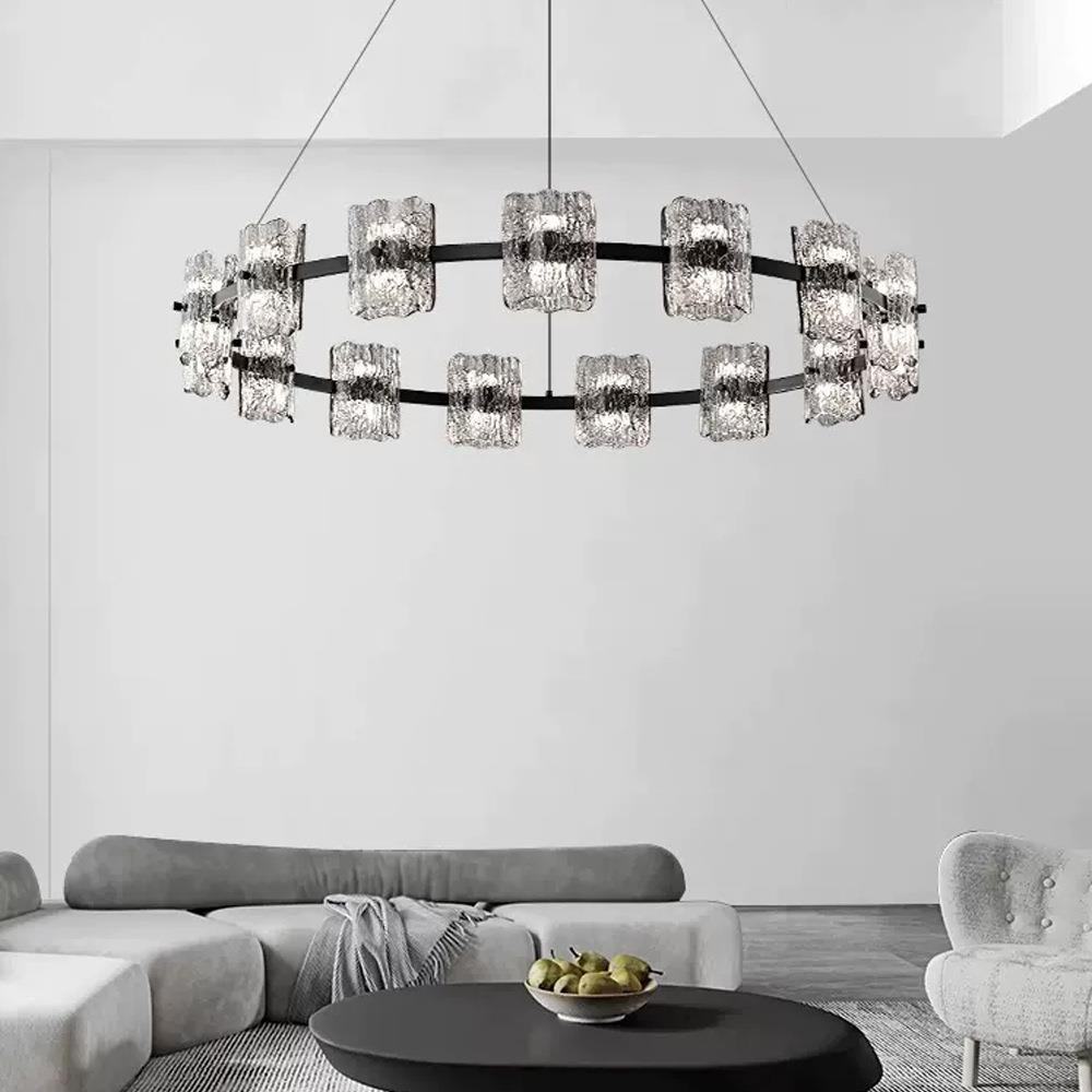 意式极简客厅吊灯现代简约轻奢高端大气全铜树脂大厅主灯2024新款