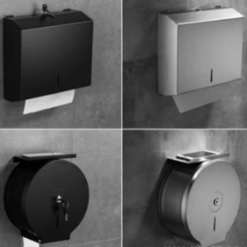 卫生间纸巾盒轻奢高级洗手间抽纸置物架不锈钢厕所卷纸收纳架配锁