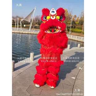 舞狮道具儿童单人舞狮子成人醒狮表演服装狮子头醒狮年会表演舞狮